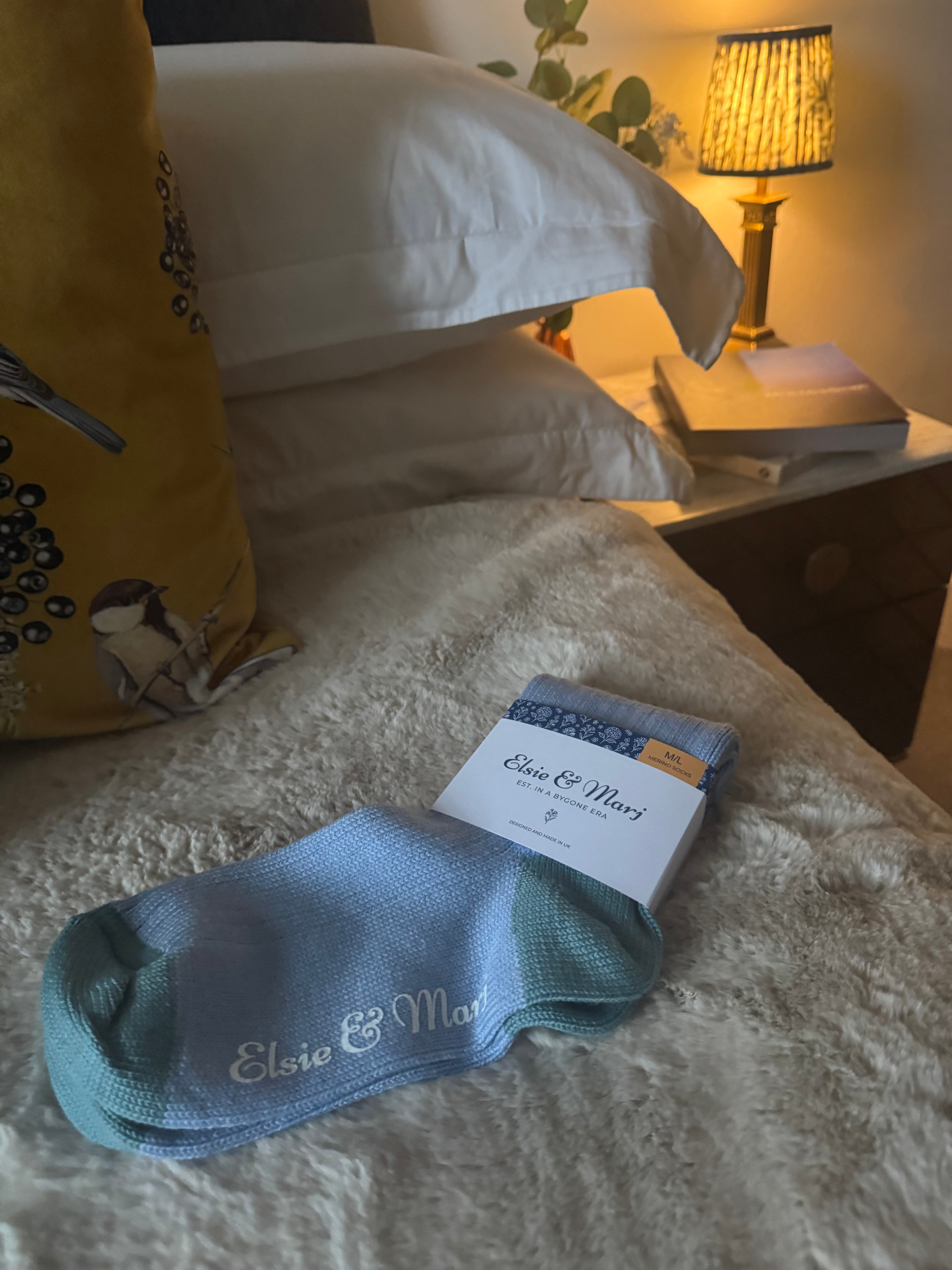 Elsie - Sky / Blueberry Merino sock