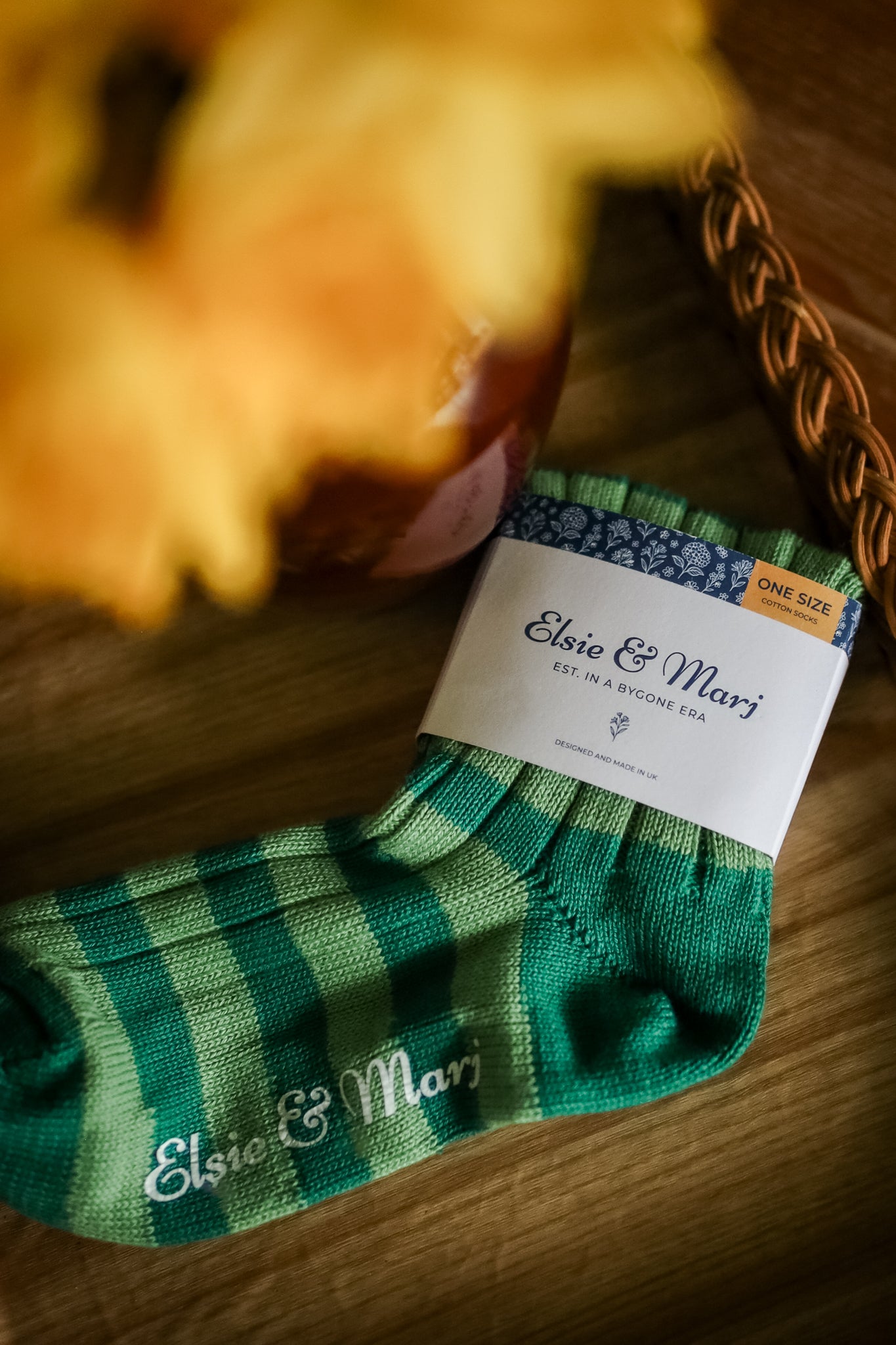 Peggy - Forest / Menthe Cotton Sock